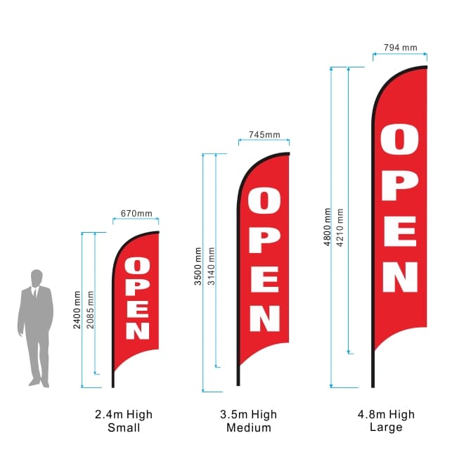 Open Sign Flags Feather, Teardrop and Banner Flags for Your Business